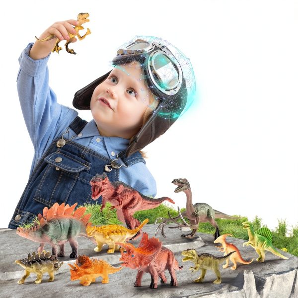 RISUNTOY Dinosaur Toys PVC Figures Play Set Kids 3+-6