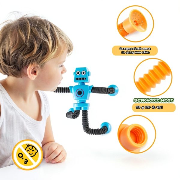 CHESLICR Telescope Suction Cup Robot Toy Sensory Kids-3