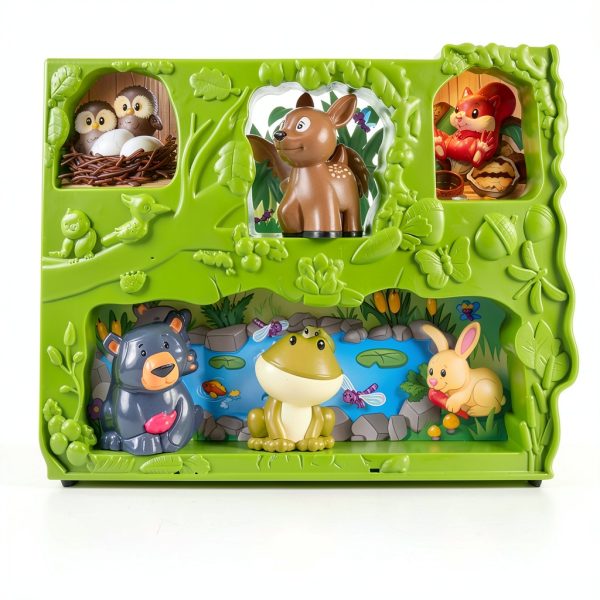 Fisher Price Forest Animal Figures Set with Tree Case for-2