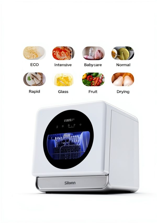 Silonn Countertop Dishwasher Portable Stainless Steel CDW02-4