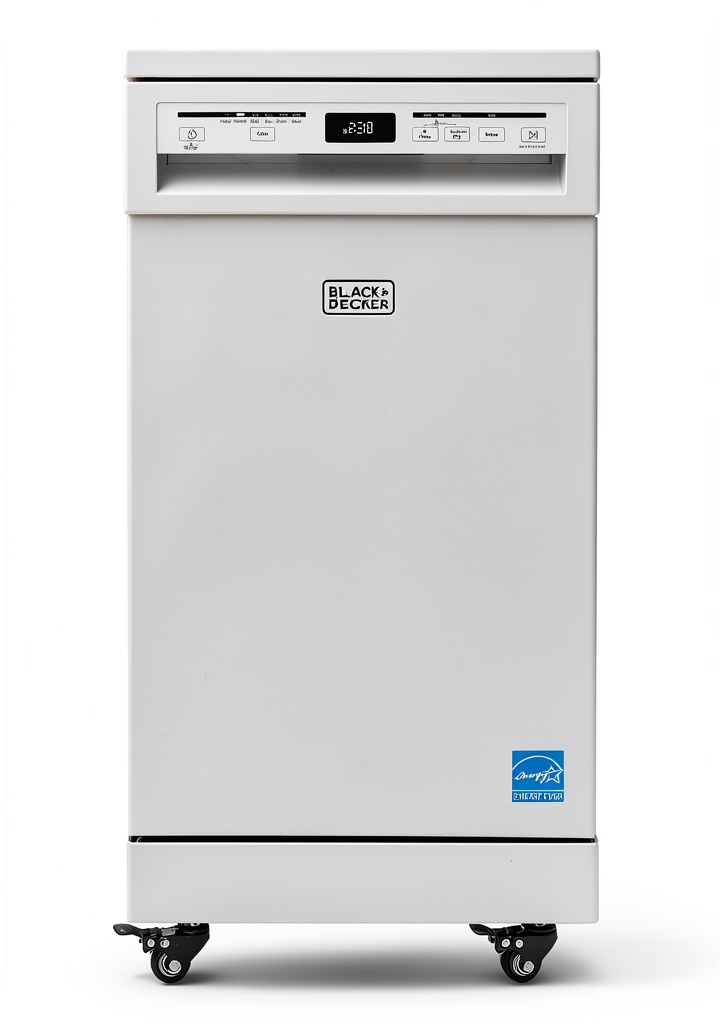 BLACK+DECKER portable dishwasher installed on a kitchen countertop
