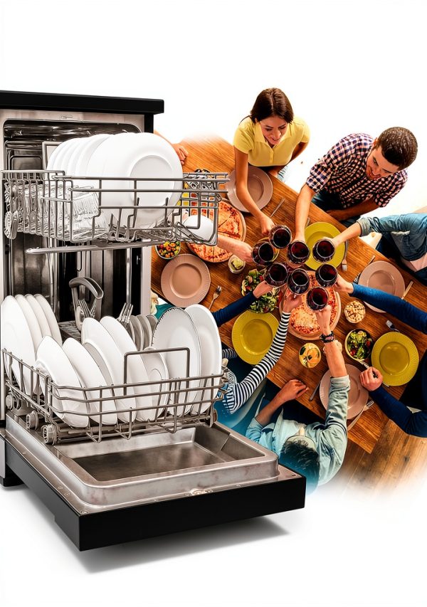 BLACK+DECKER Portable Dishwasher Stainless Steel 8Place-1