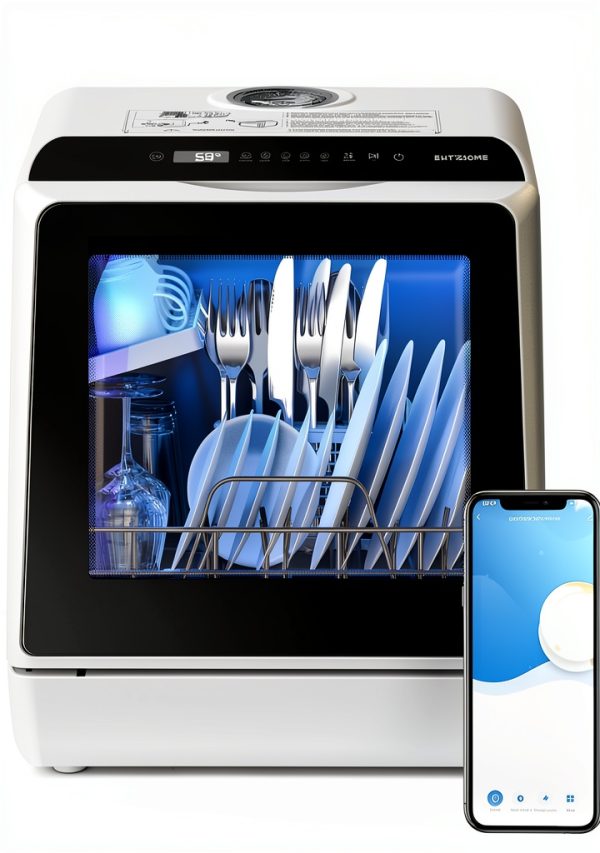 BlitzHome Countertop Dishwasher BH-DW-001 6‑Program App Control-0