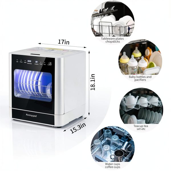 ZHC Countertop Dishwasher xiwanji03 8‑Place Portable Auto‑Program-1