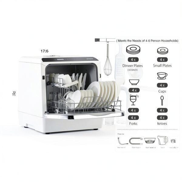 BlitzHome Countertop Dishwasher BH-DW-001 6‑Program App Control-5