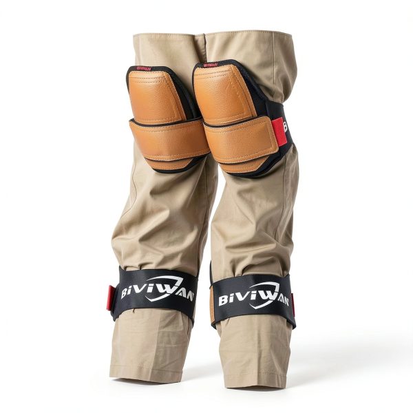 Leather Knee Pads, One Strap Non-slip Knee Pads, Machine Washable, Durable,Large Size-5