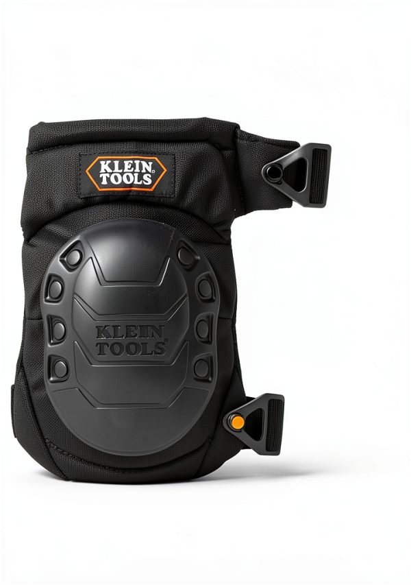 Klein Tools 60344 Knee Pads, Hinged Gel Knee Pads with Slip Resistant Rubber Caps, Quick-Release Clips and Adjustable Straps, Black-1