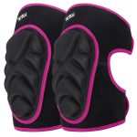 Knee Pad Women Men for Gardening House Working, Floor and Carpet Cleaning, Construction Work, Cleaning Knee Pads With High Elastic Fabric Black with Pink Edge M-0