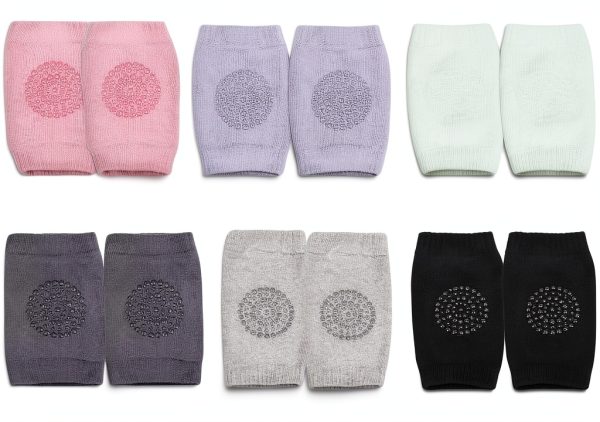 PandaEar Baby Crawling Knee Pads 6 Pair Non Slip Soft Breathable Pads-0