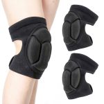 Knee Pads, Work Thick Foam Knee Pads Work Anti Slip Collision Avoidance Knee Pads for Gardening Construction Cleaning Flooring Men Women(COLOR:Black)-0