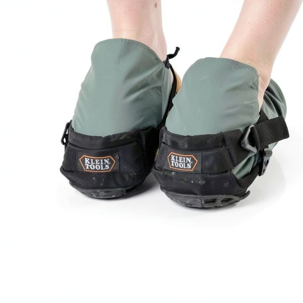 Klein Tools 60344 Knee Pads, Hinged Gel Knee Pads with Slip Resistant Rubber Caps, Quick-Release Clips and Adjustable Straps, Black-2