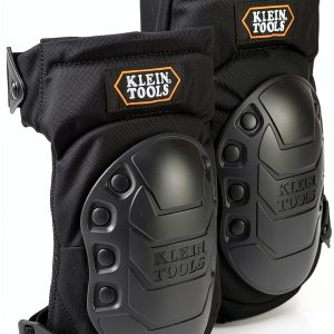 Klein Tools 60344 Knee Pads, Hinged Gel Knee Pads with Slip Resistant Rubber Caps, Quick-Release Clips and Adjustable Straps, Black-0