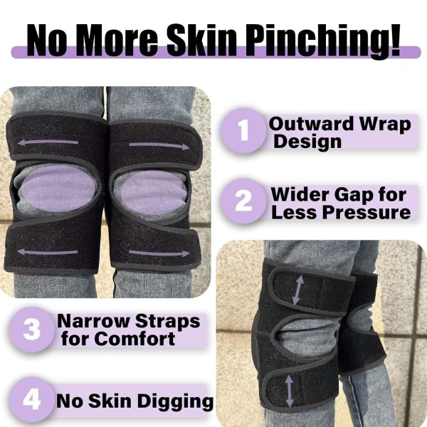 Work Knee Pads for Cleaning Gardening, Adjustable Foam Kneepad with Elastic Straps for Scrubbing Floors, Crawling Knee Cushion with Soft Inner Liner for Housekeeping Weeding Planting for Christmas, Black XL-2